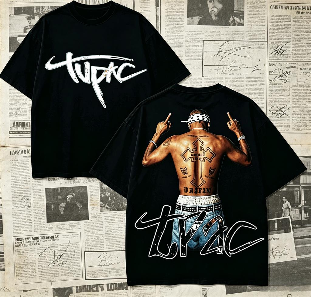 Tupac Shakur for Fan Gift T-shirt Women Harajuku Short Sleeve Streetwear High Quality Couples Classic Soft
