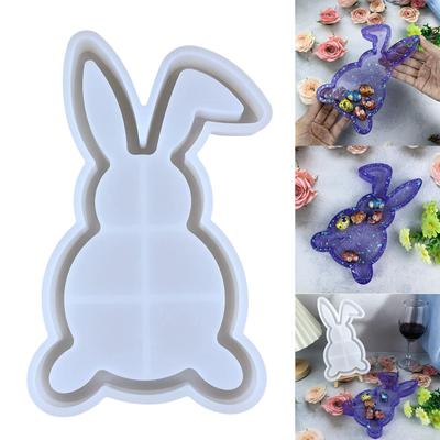 Cute Rabbit Shaped Trays Crafting Mold Flexible Silicone Container Mold For Making Rabbit Shaped Trays And Organizers