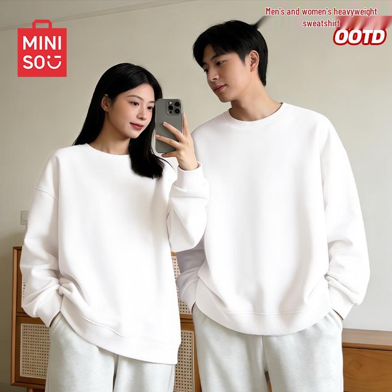 MINISO Men's Solid Color Crew Neck Sweatshirt