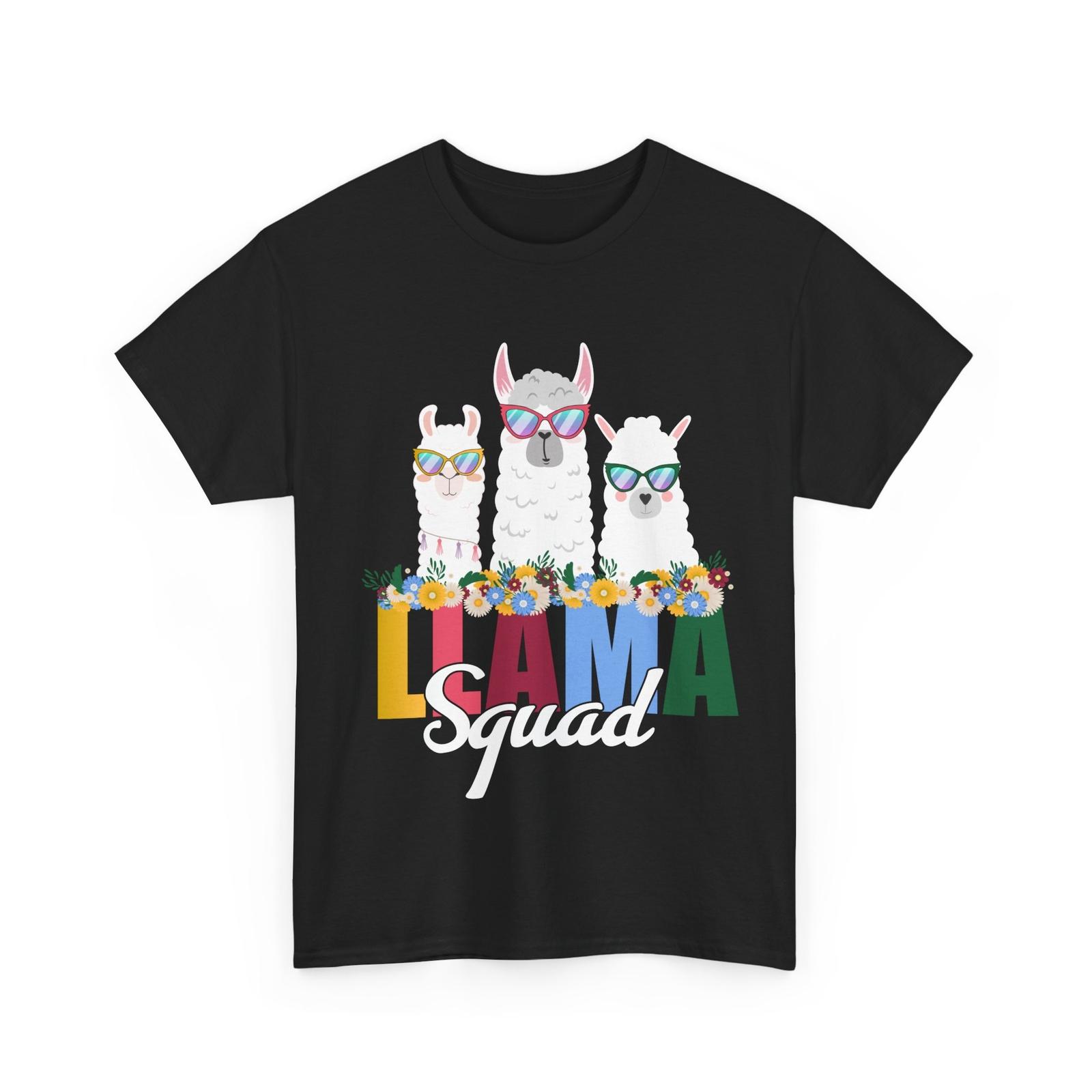Llama Squad T-Shirt Mens Womens Tees Top, Llama Lovers Women Men Zookeeper Cute Shirt S