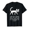 One Day Things Will Get Better Funny Cat Drawing Tshirt For Men Women 100 Cotton T Shirts Short Sleeve Tops 04132