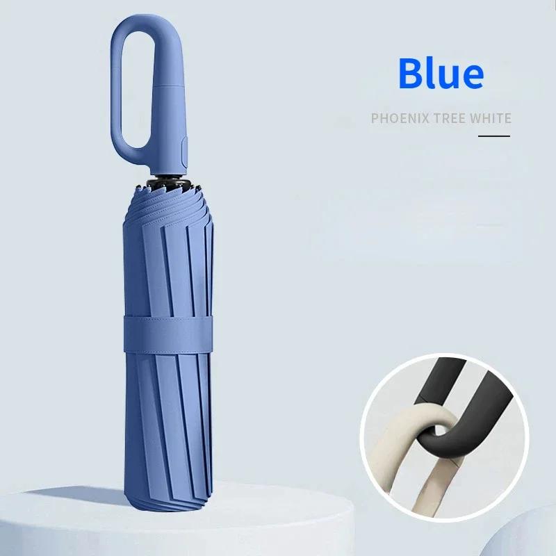 20 Bones Windproof Strong 105CM Reinforced Automatic Folding Umbrella for Men, Large Buckle Handle Wind and Water Resistant