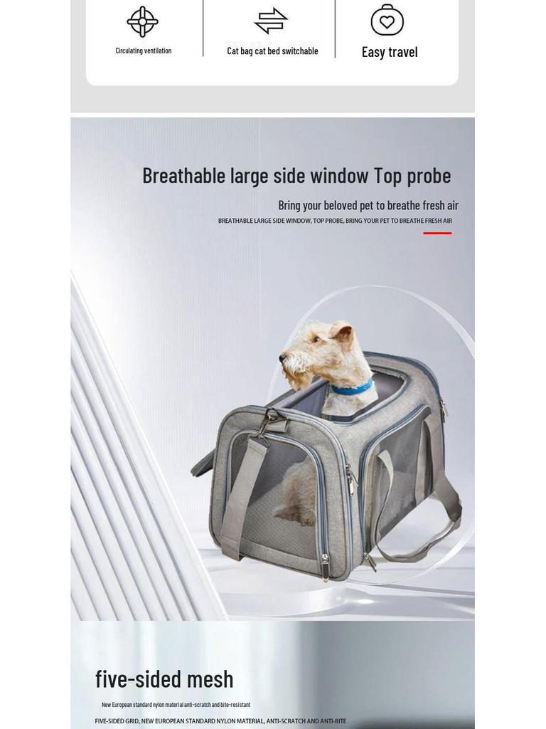Portable Large Capacity Breathable Pet Carrier Handbag for Cats and Dogs