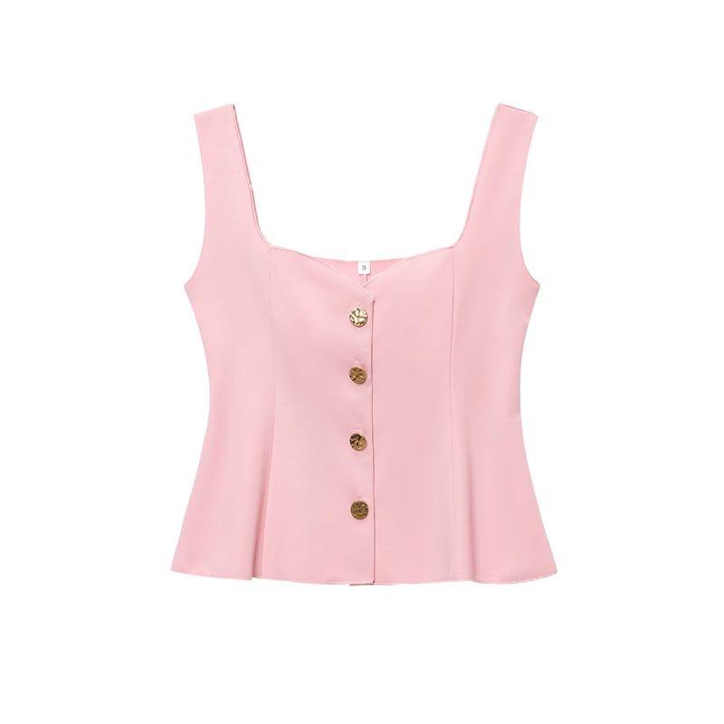 Kaslead New Arrival Women's Clothing Fashion Style Short Skirt Hem Elastic Vest Tops 5584229 800