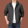 Men's Loose Casual Outdoor Large-sized Hooded Windbreaker Long-sleeved Jacket