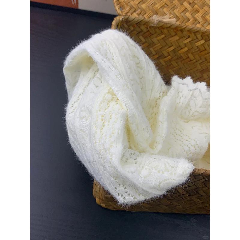 Lace pure desire semi-turtleneck inner top women's spring design sense hollow long-sleeved shirt bottoming shirt