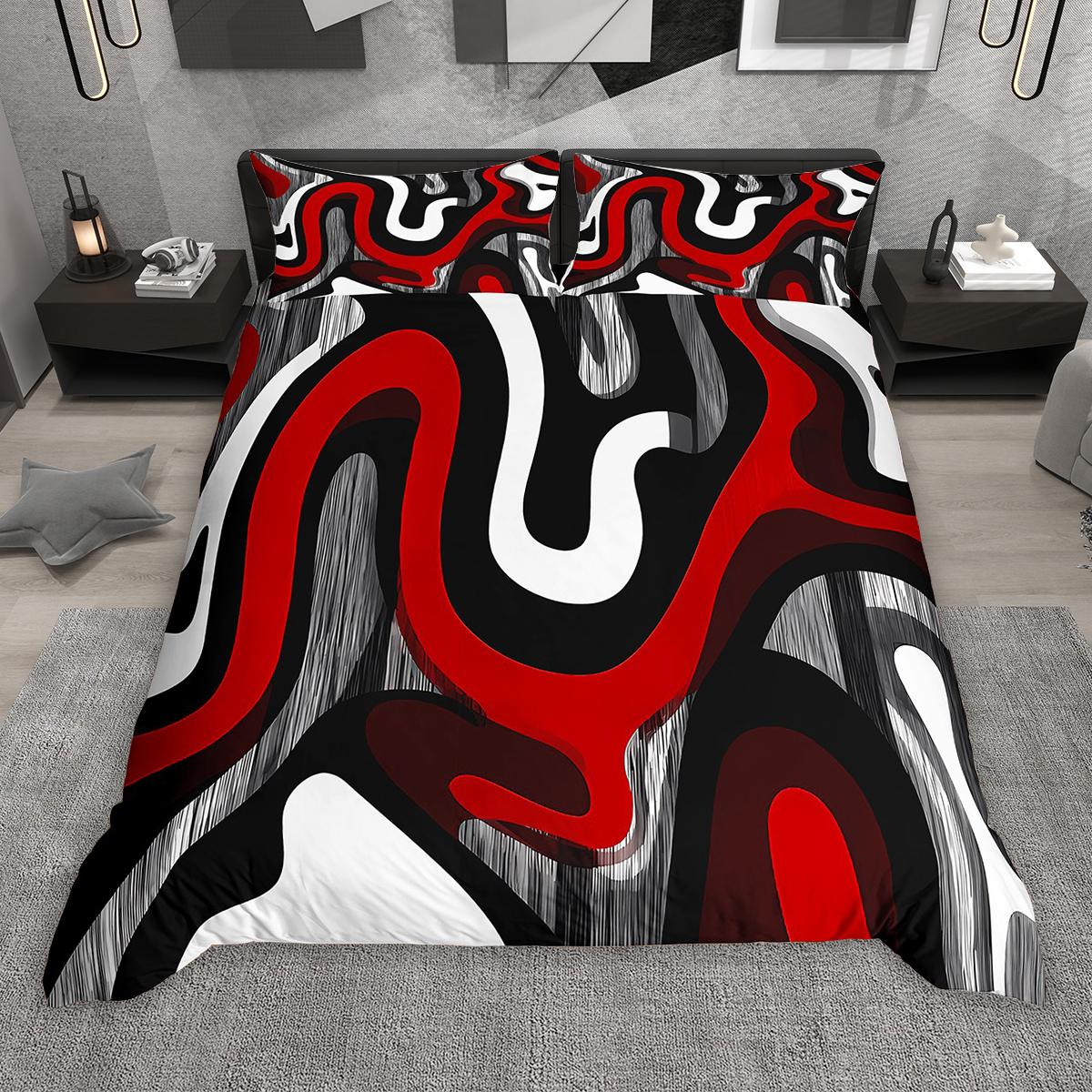 

Comforter Homewish Contemporary Geometric 2Pcs/3Pcs Modern Abstract Bedding Colorful Stripe Line Bed Set Comforter (quilt)-US Twin(172*218cm)3pcs