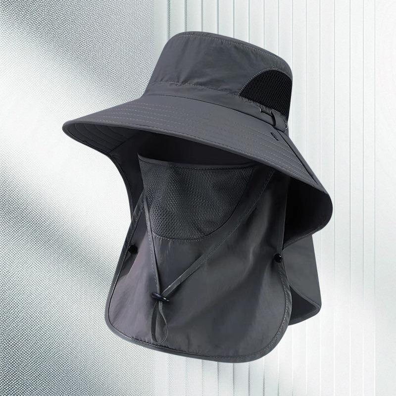 Boné de pesca de verão com proteção solar Aba de verão Cobertura facial para lazer ao ar livre Boné de pesca para montanhismo à prova de mosquitos