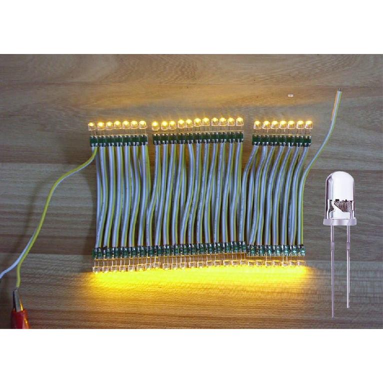 100PCS 5mm Warm White LED Diode Lights Clear Emitting LEDs for High Intensity Super Bright Lighting Bulb Lamps Electronics Components Lamp Diodes