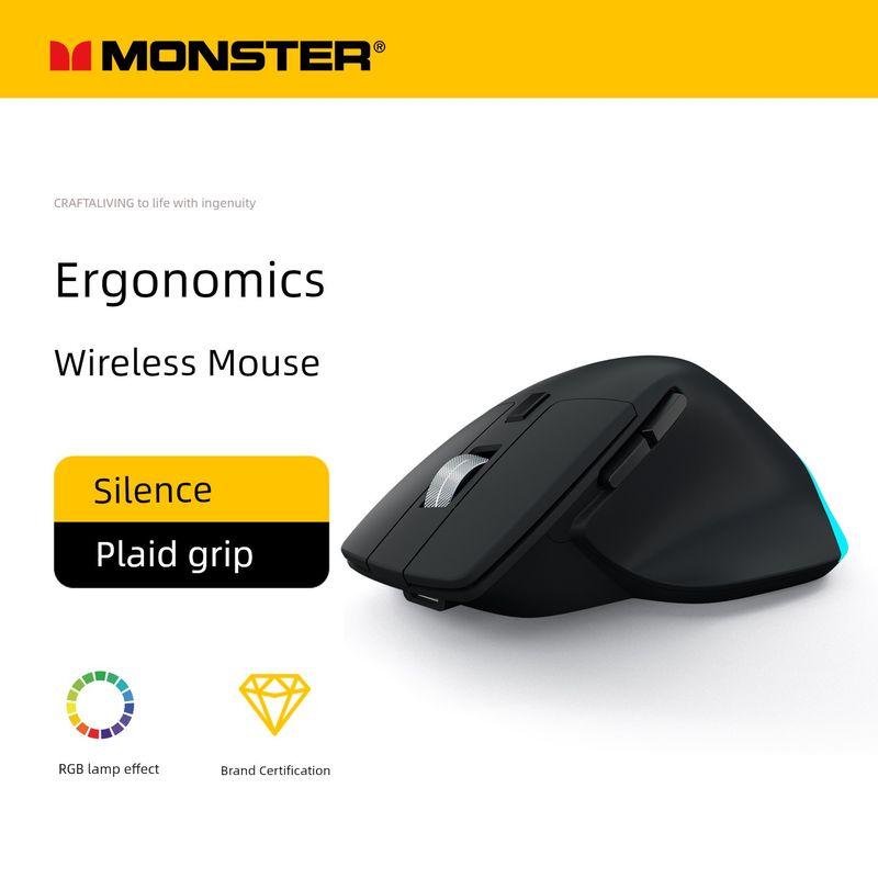 

Magic Sound M1 Mouse Wireless Bluetooth Ergonomics Office Business Light Sound Static Suitable for Mac Laptop Black Official standard