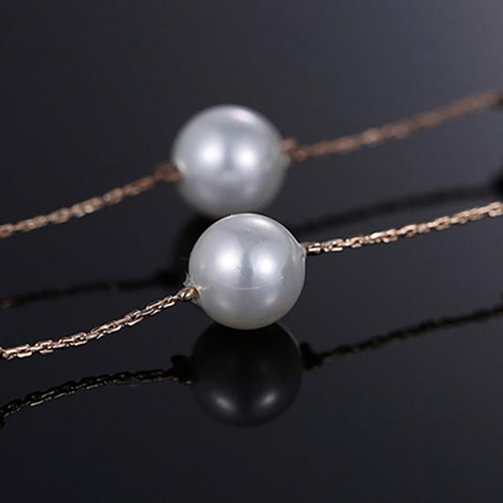Necklace Single Layer Adjustable Alloy Women Faux Pearl Clavicle Chain for Wedding