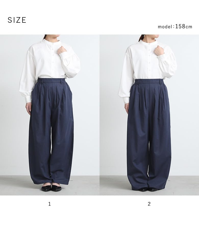 Oshare Walker Blend Cooling Barrel Leg Elastic Loose Plus Long 12bn0ms n'OrLABEL [Cotton-Linen Pants] Women's Spring/Summer Bottoms, Moisture-Wicking,
