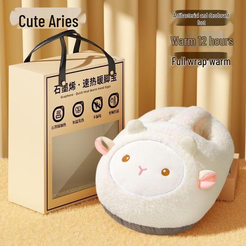 JingJingRS Rechargeable Flannel Hot Water Bottle & Foot Warmer