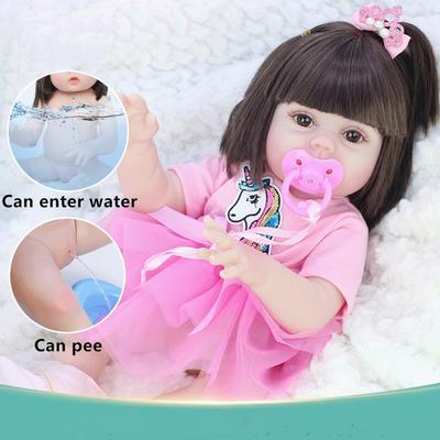 Simülasyon Doll 53cm Yeniden Doğmuş Bebek Su İçebilir ve Çiş Yapabilir Vinil Bebek Bebek Çocuk Oyuncak