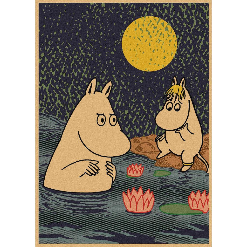 Moomin Family Retro Cartoon Poster Wall Art Mural 397