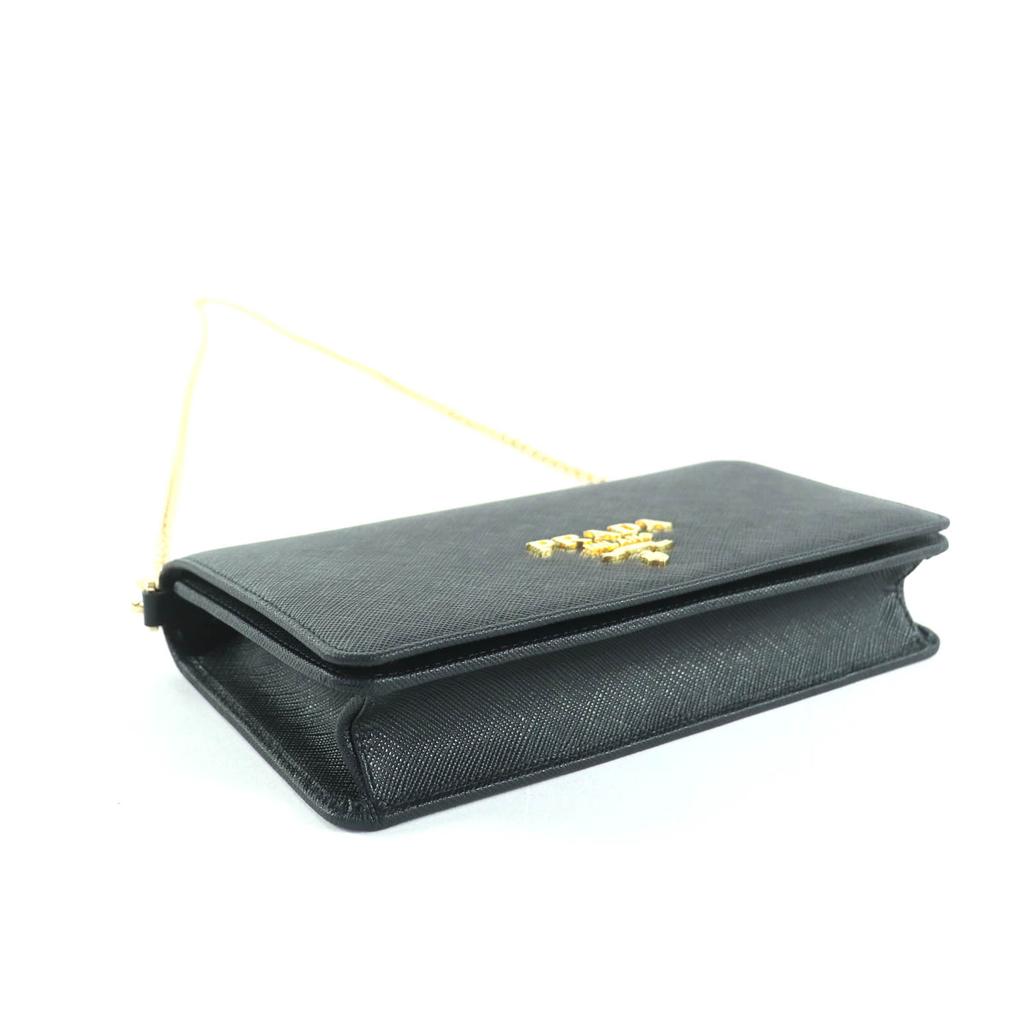 Excellent PRADA Shoulder Bag Saffiano leather mini bag black 1BP053 Used