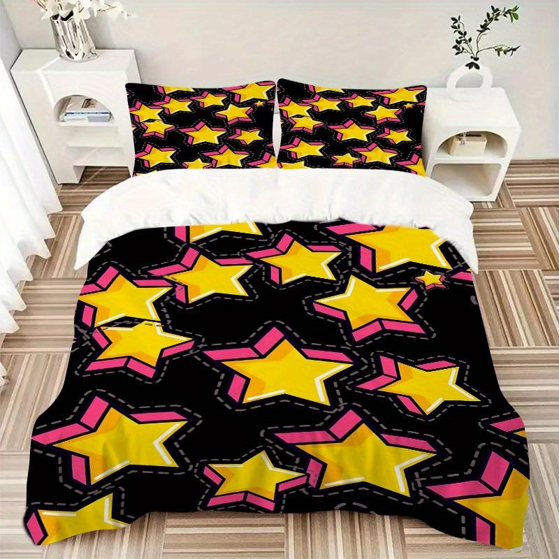 3pcs Star Pattern Bedding Set, Breathable and Soft, Suitable for All Seasons, Ideal for Home Use, Suitable for Bedroom Decor 21158