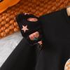 New Halloween Appliqué Mesh Dress with Pumpkin Print & Short Sleeves