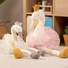 Tulle Skirt Swan Plush Toy Sitting Long Legged Swan Plushie Stuffed