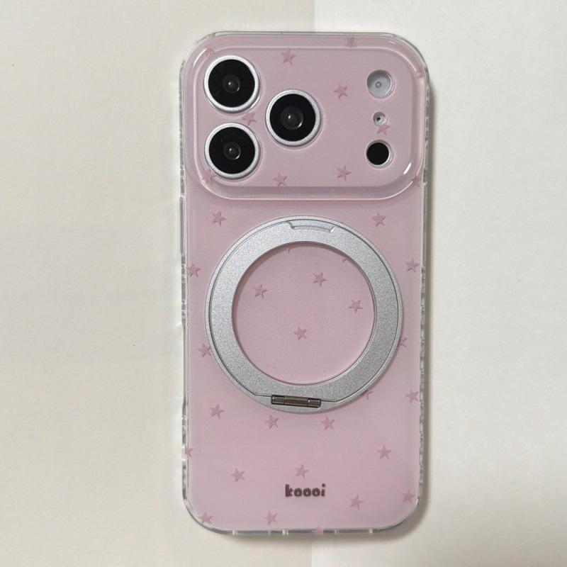 Simple solid color star holder mobile phone case is suitable for Apple 17/16PROMAX small fresh case iPhone15/14.