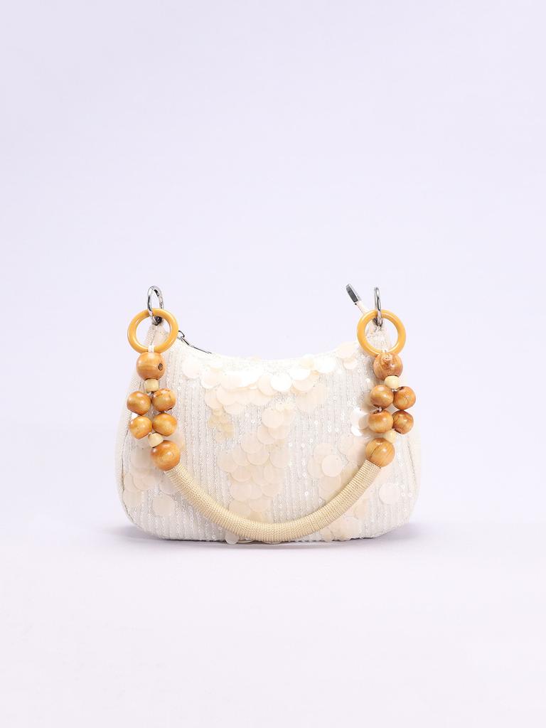 Bohemian Pvc Sequin Embroidered Crossbody Bag For Daily Use