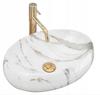 Ceramic Countertop Washbasin Without Overflow Marbled Oval Linda Lava Rea