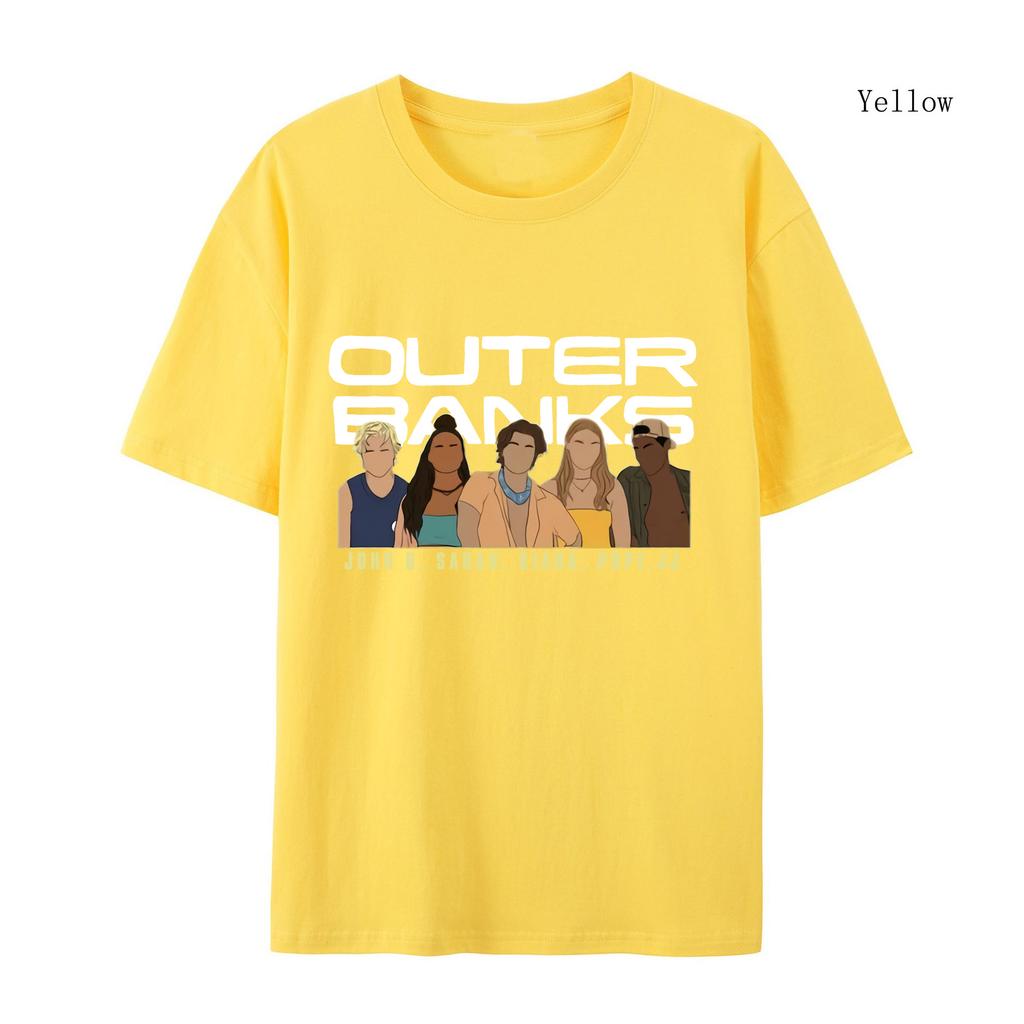 Women's Cotton T-shirt  Sleeves Outer Banks Cotton T-shirt Graphic Anime Print Pullover Men Cotton T-shirt Women Clothes