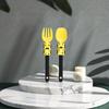 Youngsters's Simple and Cute Cartoon Sports Car Fork and Spoon Youngsters Youngsters's Fork and Spoon Fruit Independent Eating Cartoon Tableware