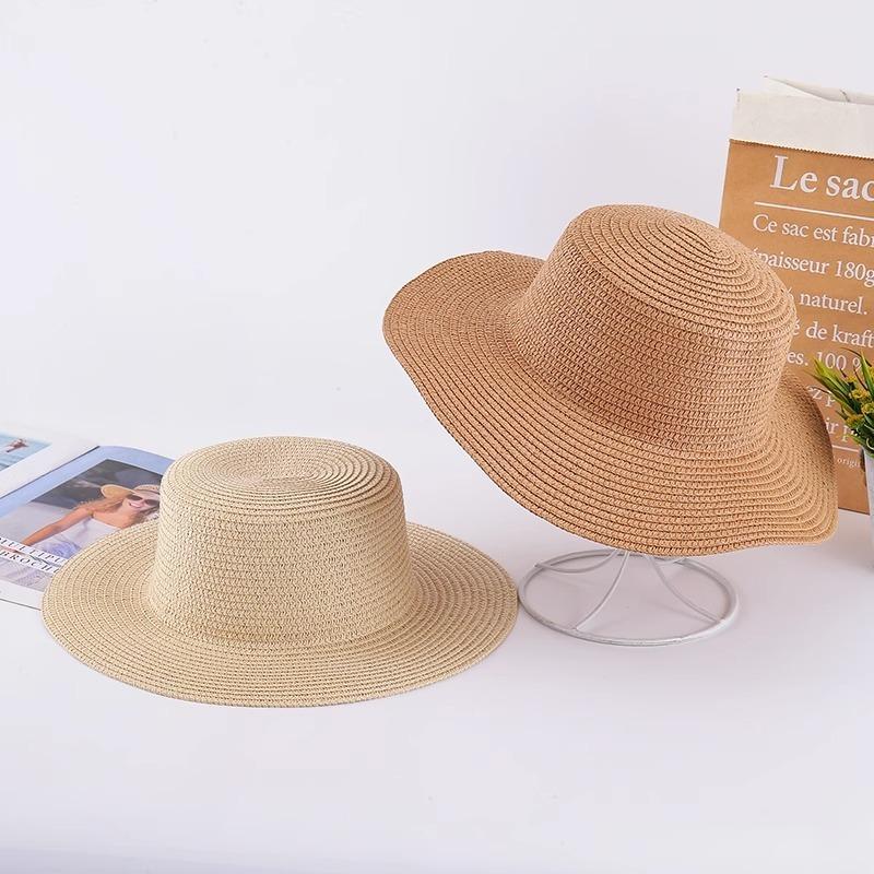 Straw hat, material Handmade hat Embryo Sunshade sun protection hat Team building activity Flat brim round edge woven basin hat