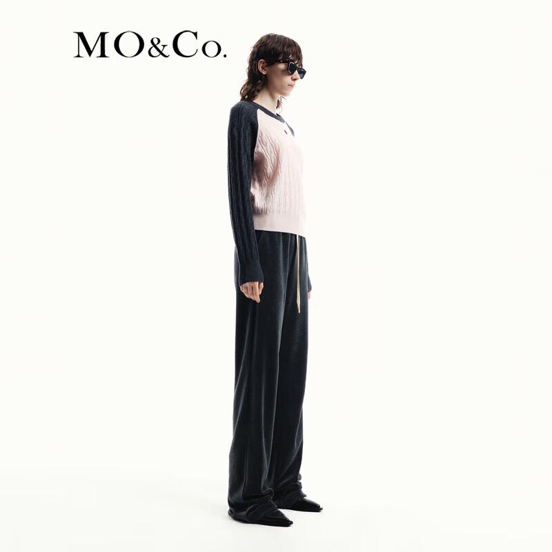 MO&Co. Women's Merino Wool Cashmere Blend Cable Knit Sweater