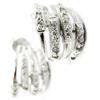 Les Trésors De Lily [I3900] - Silver Half Hoop Earrings 'Goddess' White