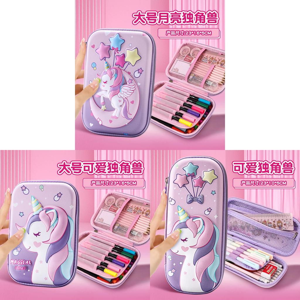 Childrens Eva Pencil Organizer With Cute Unicorn 3d Pattern For School And Gift