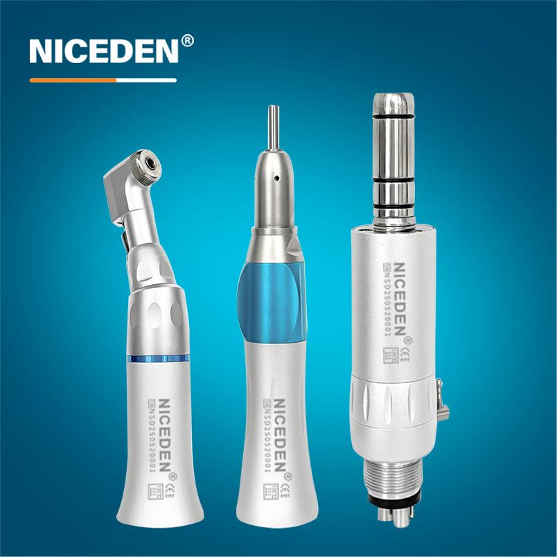 Dental Low Speed Handpiece Set EX-203C External Spray Air Motor Straight Handpiece Contra Angle Handpiece Set E Type 2/4 Hole