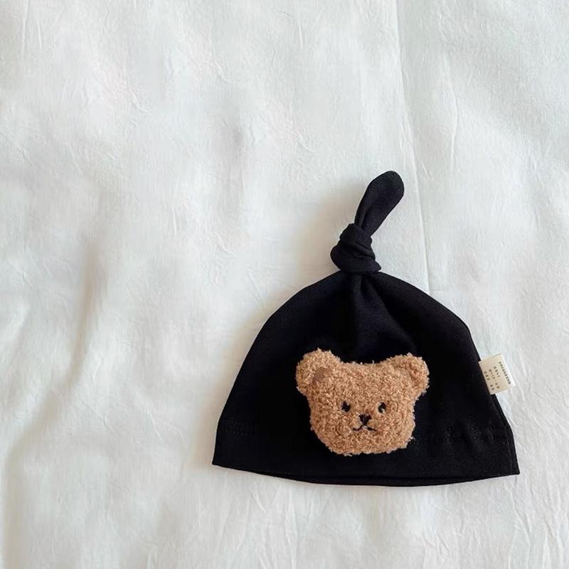 

Cartoon Bear Baby Hat Spring Autumn Cute Newborn Baby Boys Girls Cap Beanie Soft Infant Toddler Hat Headwrap чорний
