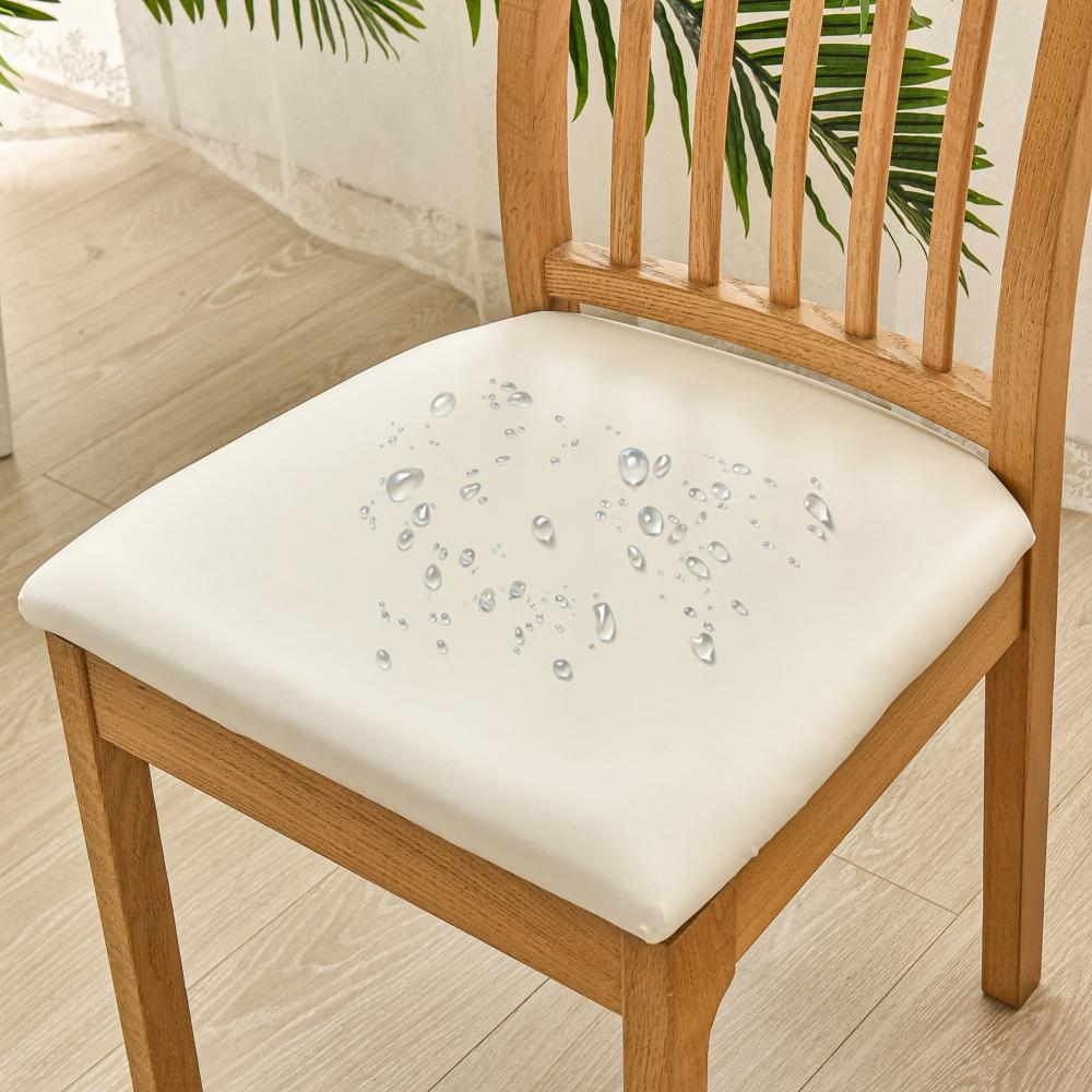Chair Seat Covers PU Leather Square Chair Cushion Cover Waterproof Kitchen Removable Dining Room Upholstered Seat Slipcovers