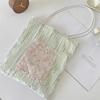 New Style, Pearl, Niche Design, Canvas Bag, Large Capacity, Commuting Bag, Girls' Bag, Lace Hand-held Shoulder Bag