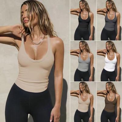 Sleeveless Base T-Shirt Solid Color Camisole Vest Women'S Fashion Inner Top Versatile For Spring And Summer Sexy And Comfortable