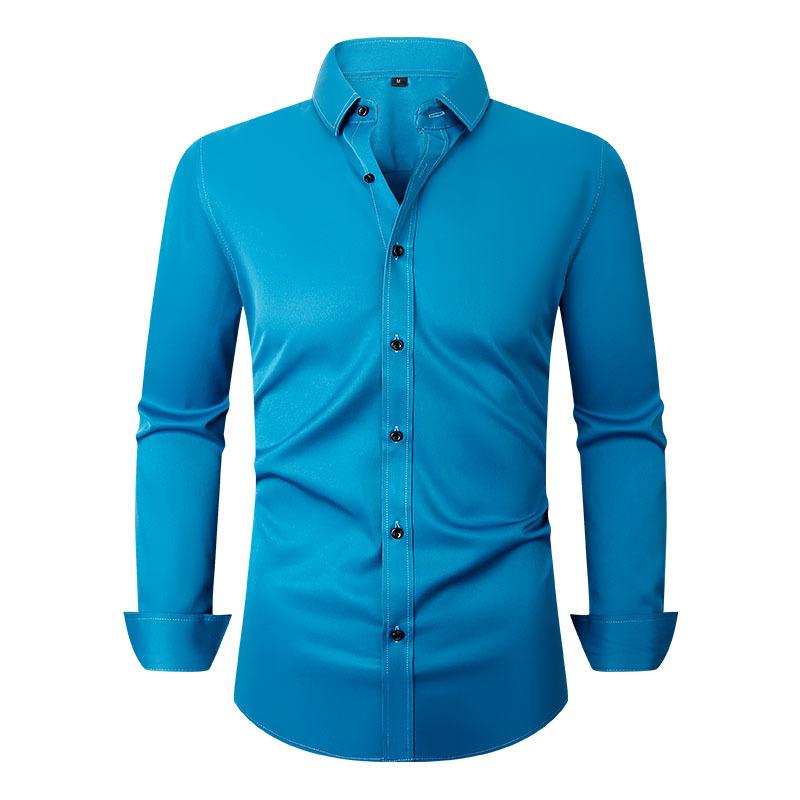 Men’s Wrinkle-Resistant Stretch Long Sleeve Dress Shirt