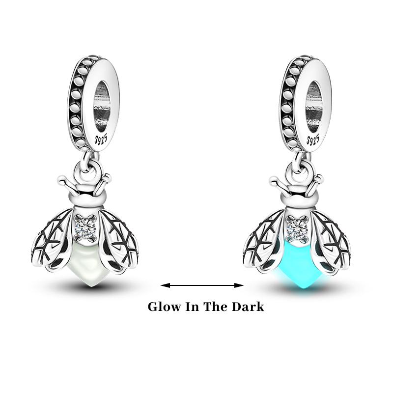 Copper Color Fireflies Bees Stars Turtles Luminous Charms Beads Fit 3Mm Original Bracelets Diy Jewelry Gift