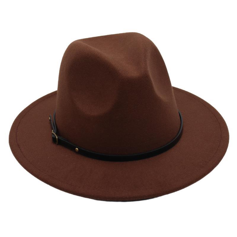 Amazon Simple Top Hat Suit British Jazz Hat Men'S And Women'S Felt Hat Foreign Gas Belt Buckle Tweed Hat Jackson