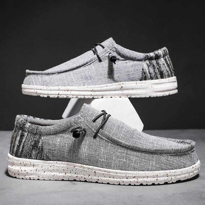 Modische Leichte Canvas-Schuhe für Herren Slip-on Sommerliche Mode Casual 2024 Bequem Atmungsaktiv Mokassin Homme Mocasines Hombre