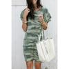 Women's Loose Camouflage Dress Summer New Short-sleeved Round Neck One-piece Dresses