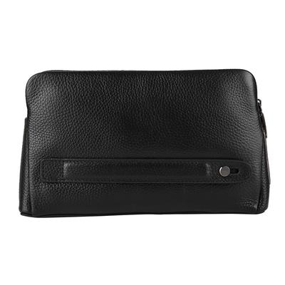 Fipilock FL-V1 Men Zipper Leather Wallet Smart Fingerprint Security Anti Theft Handbag Black