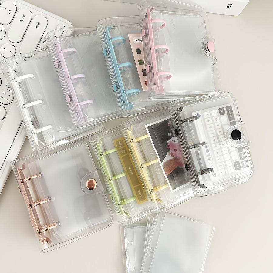 2 pièces classeur Macaron A8 à 3 trous avec 20 pochettes PVC, Mini porte-cartes photo