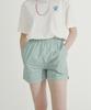 BETWEEN A AND B Flower Print Elastic Waist Shorts [Teal]