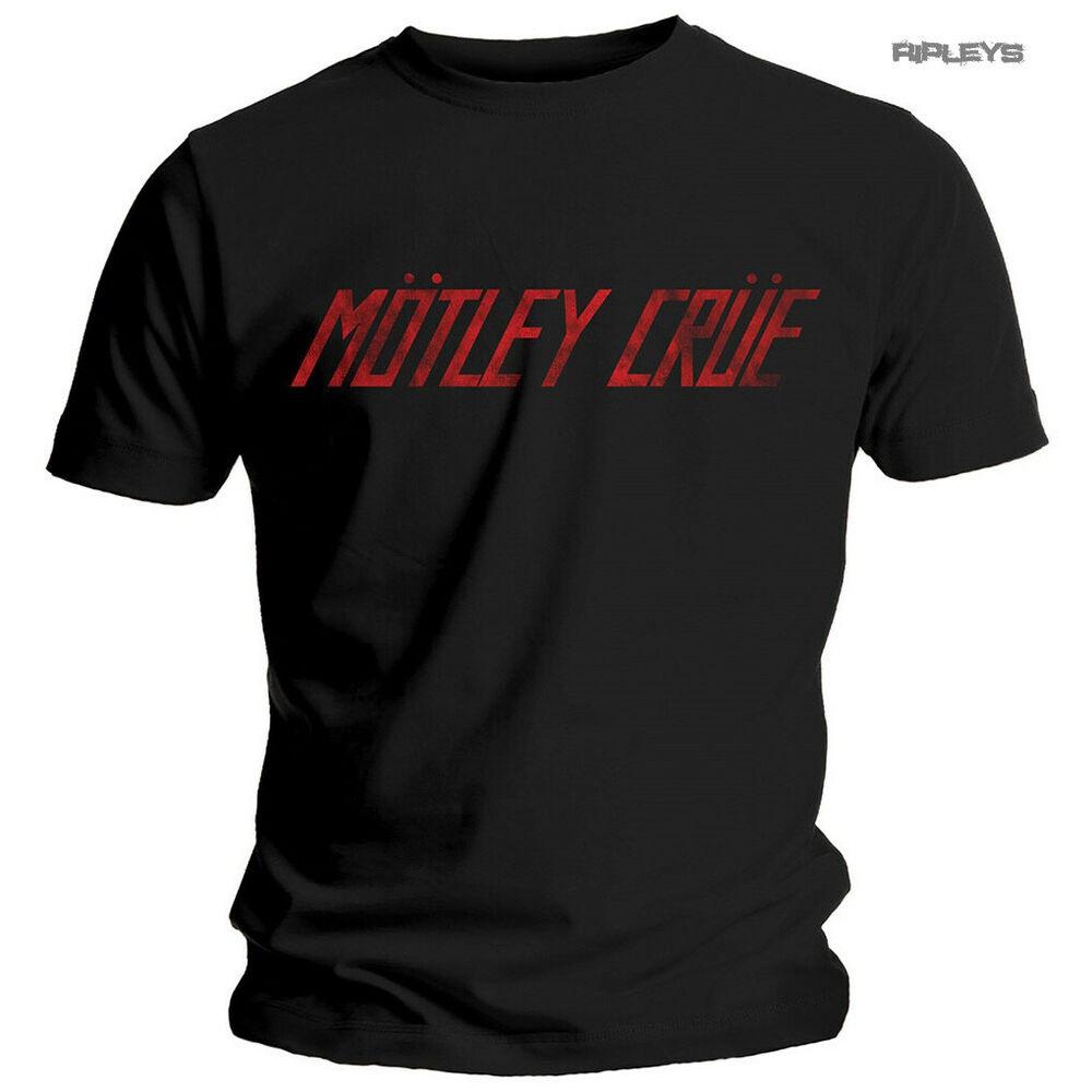 

Черные винтажные футболки унисекс с рваным красным логотипом Motley Crue S