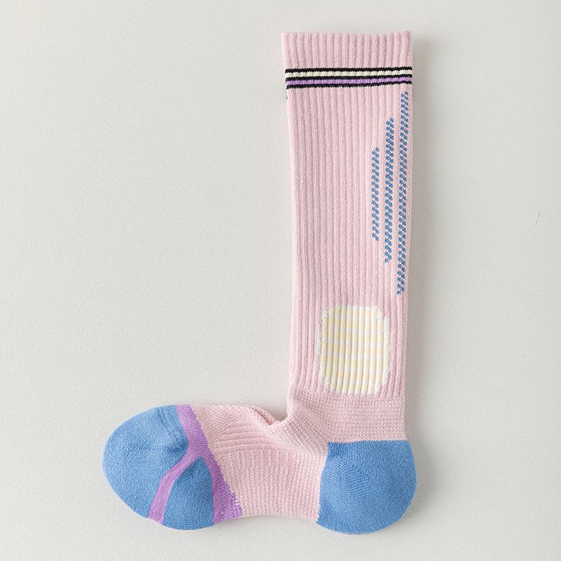 

Women s Low Pressure Calf-Length Yoga Sports Socks - Breathable, Sweat-Absorbent, Spring/Autumn Style Size 35-39 рожевий