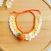 Cute Hand-Weaven Elastic Pet Scarf Sweet Style Lightweight Cat Dog Bow Tie Adjustable Plant Theme Knitted Pet Collar Pet Gifts