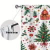 2pcs Festive Christmas Pattern Curtain  Polyester Holiday Window Decor  Winter Berry Gold Curtains  Home Decor Rod Pocket Curtains.