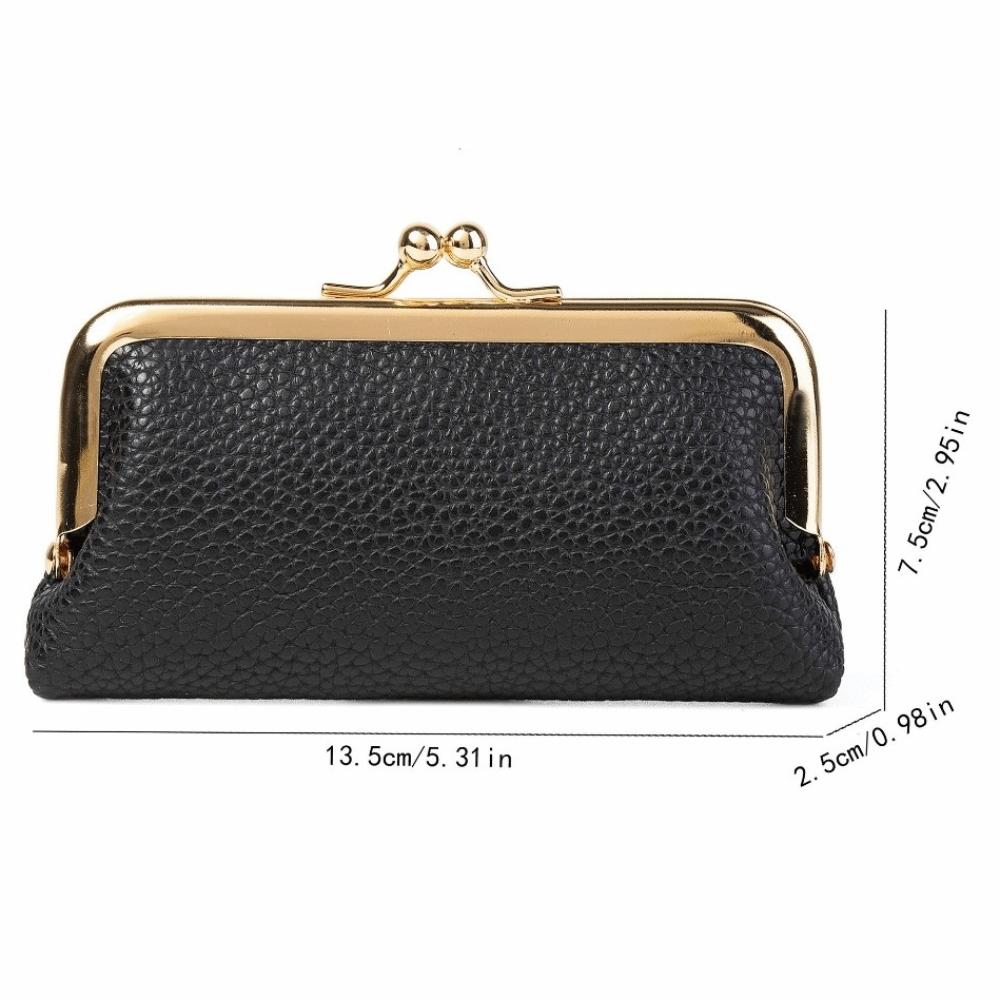 Secure Closure PU Buckle Coin Purse Large Capacity Lipstick Storage Bag  Evening Out